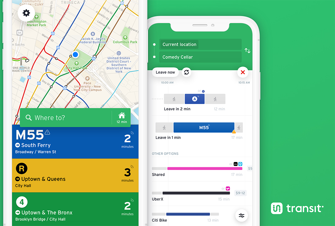 Transit Trip Planner screen