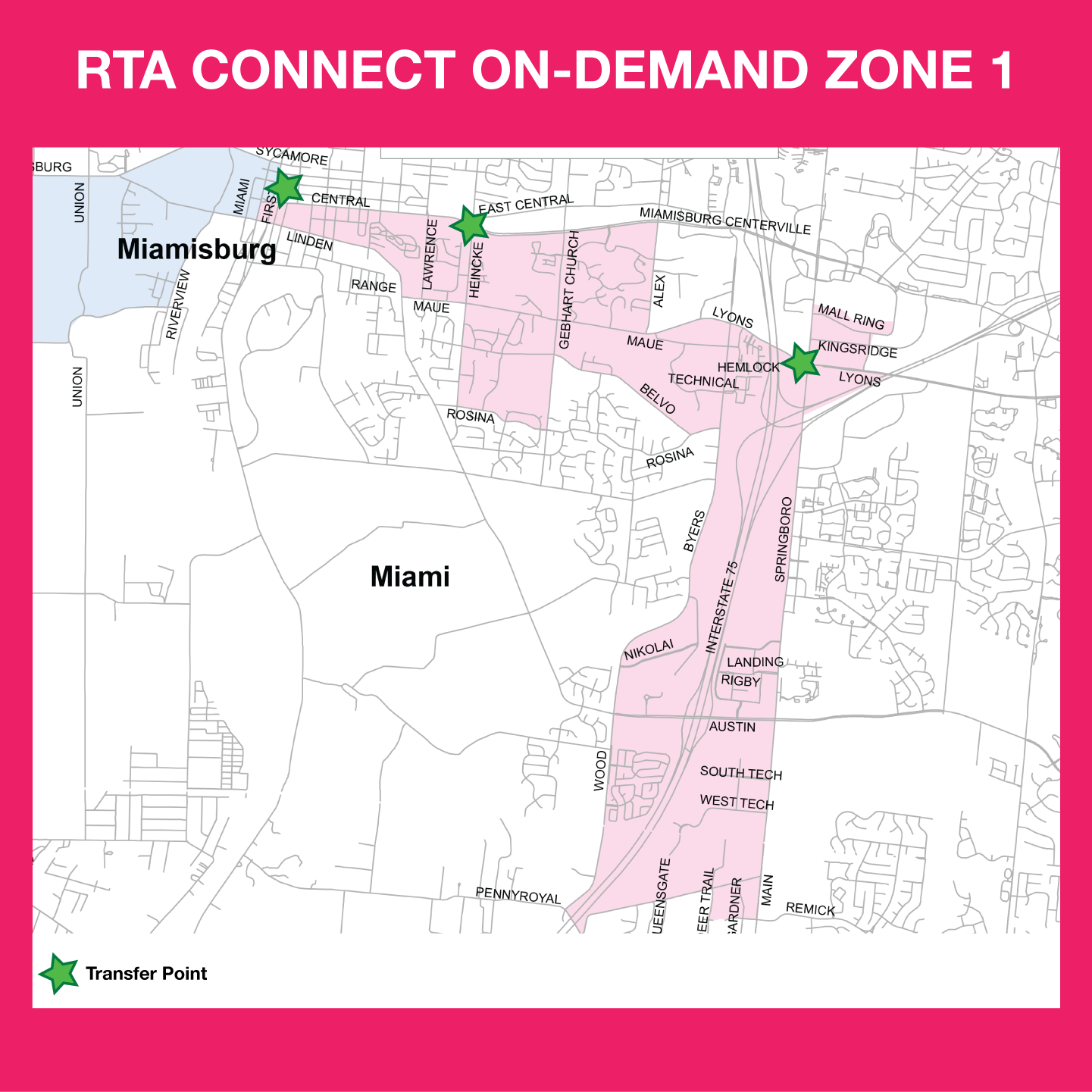 RTA Connect On-Demand Zone 1 Map