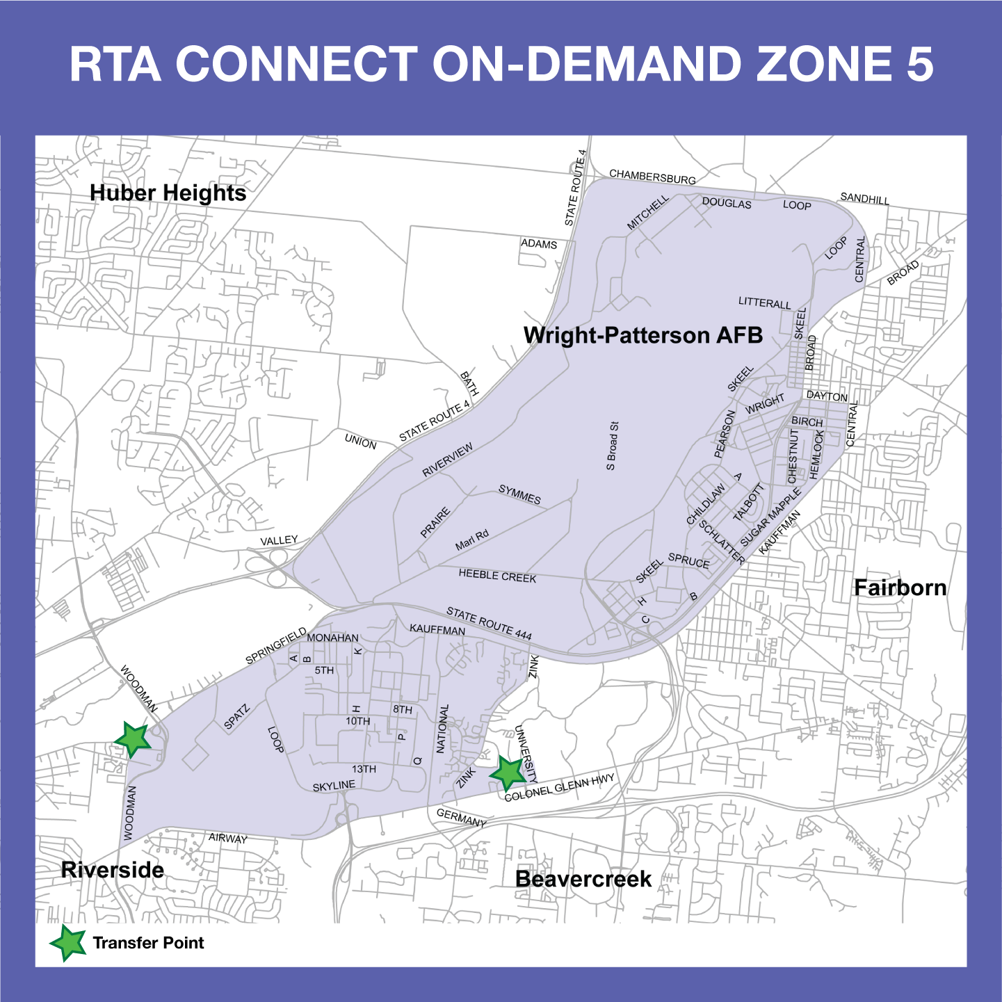 RTA Connect On-Demand Zone 5 Map