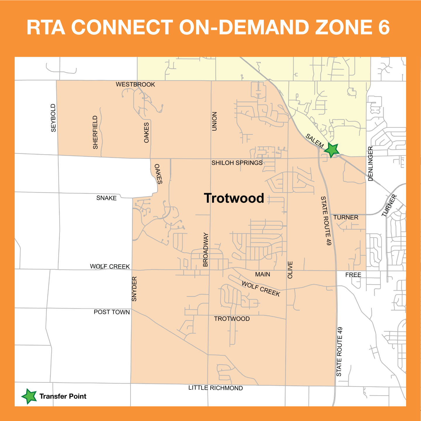 RTA Connect On-Demand Zone 6 Map