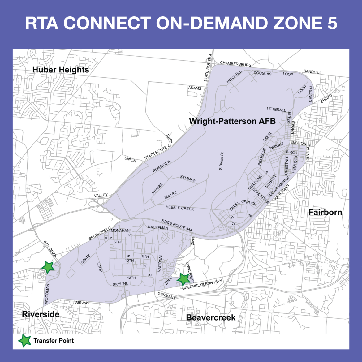 RTA Connect On-Demand Zone 5 Map