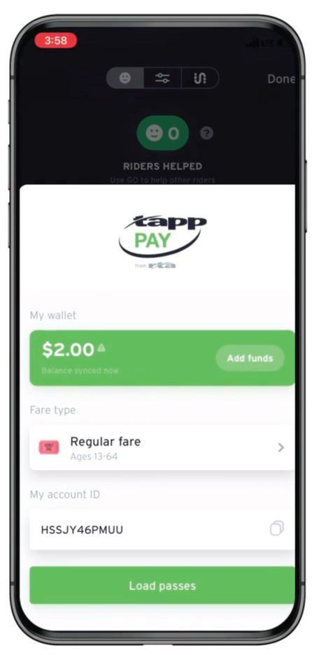 Check balance screen