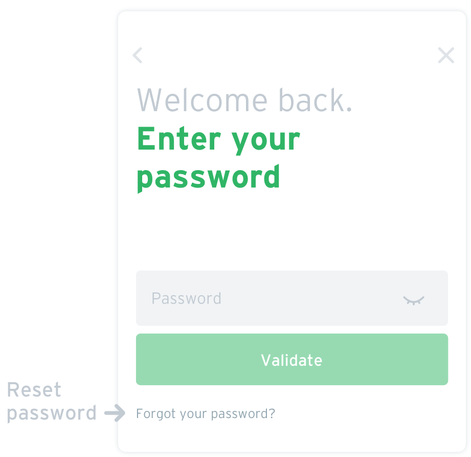 Enter password screen