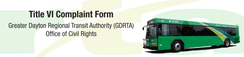 Title VI Complaint Form description and bus banner
